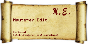 Mauterer Edit névjegykártya